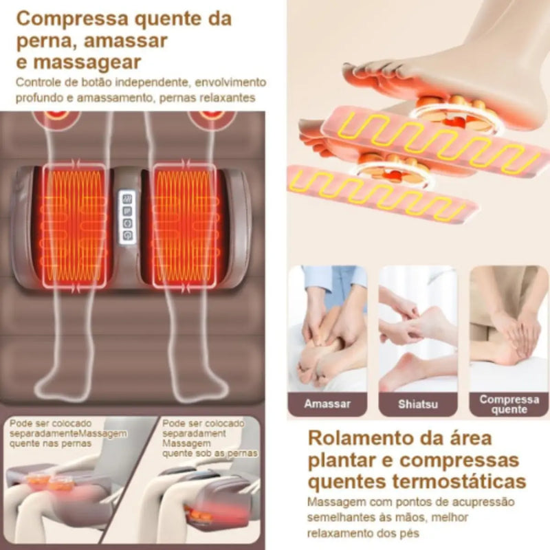 Electric Back Massager, Legs, Foot with Heater, Relaxing Armchair Mattress