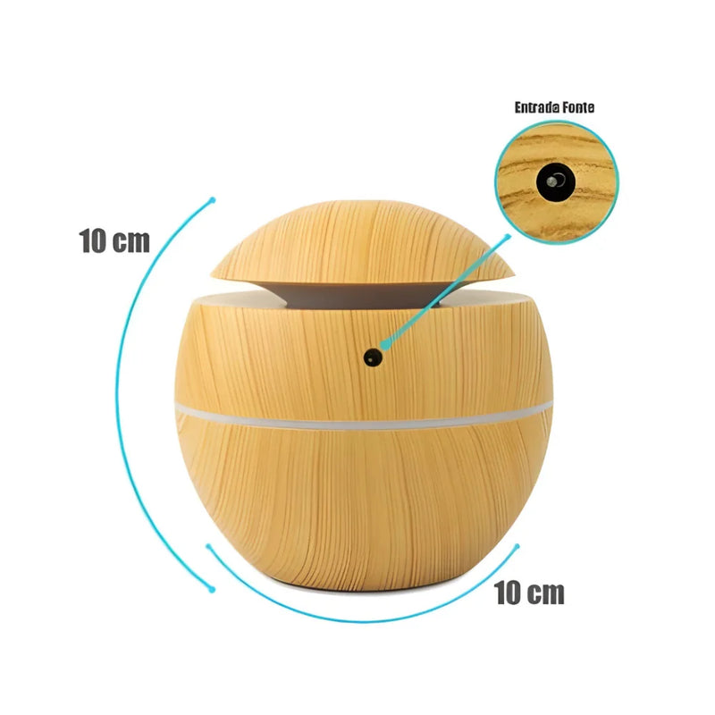Difusor de Aromas e Umidificador Design em Madeira