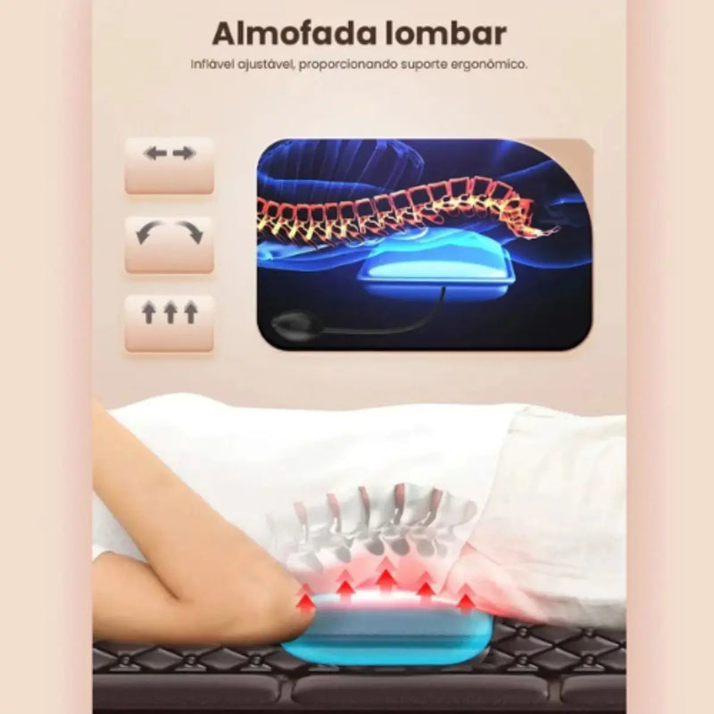 Electric Back Massager, Legs, Foot with Heater, Relaxing Armchair Mattress