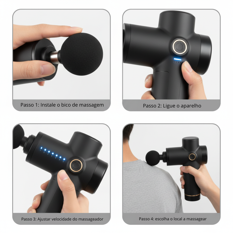 Pistola Massageadora Muscular Fascia Gun – Alívio Imediato para Corpo e Mente