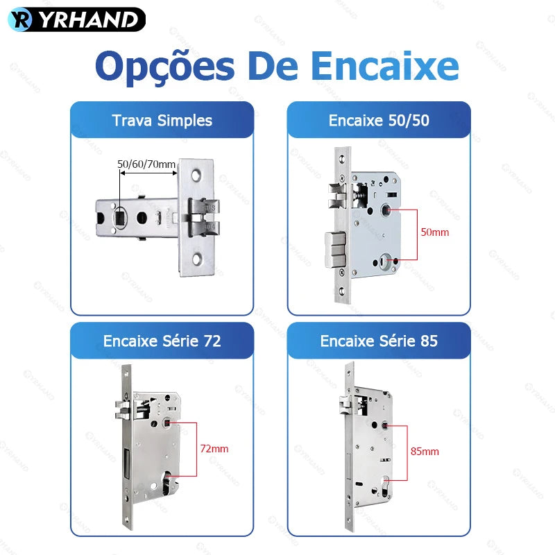 Fechadura Digital Inteligente Tuya com Biometria, Wi-Fi e Desbloqueio por App