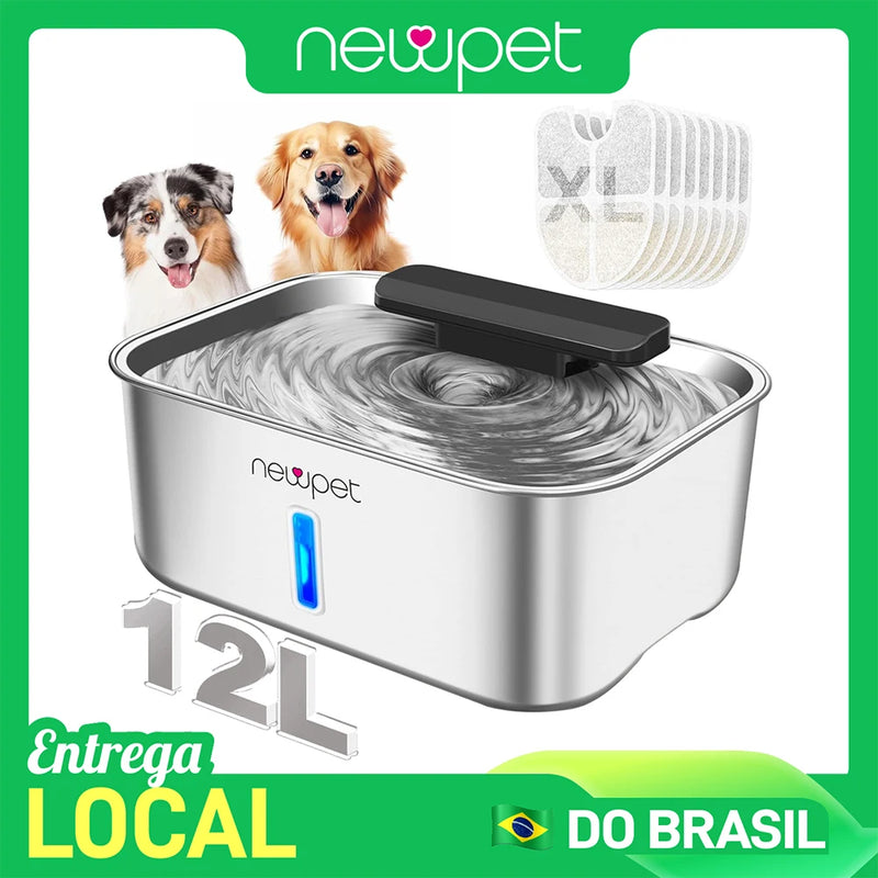 Fonte de Água Automática em Inox para Gatos e Cães – Hidratação Inteligente e Estilo para seu Pet