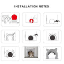 Porta Pet com Escova Coletora de Pelos – Acesso Privado para Gatos com Design Divertido e Instalação Fácil