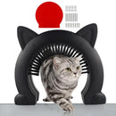 Porta Pet com Escova Coletora de Pelos – Acesso Privado para Gatos com Design Divertido e Instalação Fácil