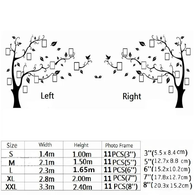 Árvore Genealógica 3D Adesivo em Acrílico com Molduras