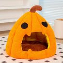 Caminha Abóbora Halloween para Gatos e Cães Pequenos – Macia, Divertida e com Design Semi‑Fechado