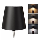 Luminária Abajur LED Portátil para Garrafa – Design Elegante Preto e Branco, Luz Quente