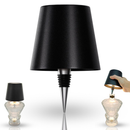 Luminária Abajur LED Portátil para Garrafa – Design Elegante Preto e Branco, Luz Quente